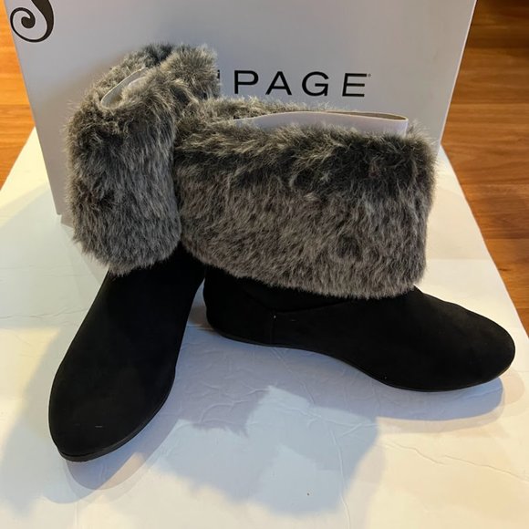 New Womens Faux Fur Ankle Fashion Boots NIB - Picture 3 of 9